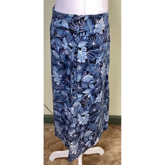 Vintage Margaret Smith Women's Size S Blue Floral Elastic Waist A-Line Skirt - Picture 5 of 8